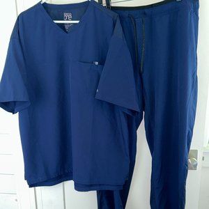 men's Barco One Wellness scrub set sz XL 2XL BWT010 BWP508 NWOT indigo
